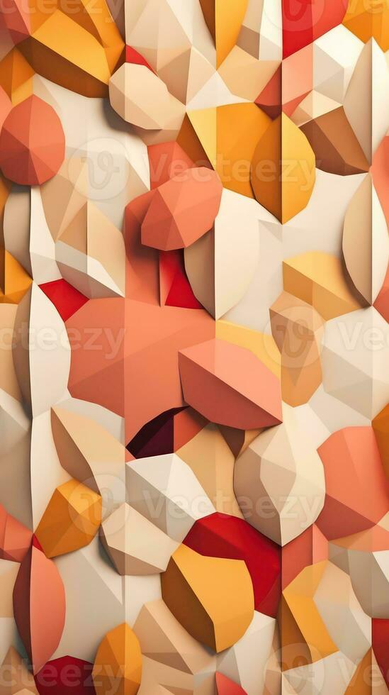Crafting an Abstract Composition with Irregular Polygons and a Carefully Curated Color Palette Generative AI photo