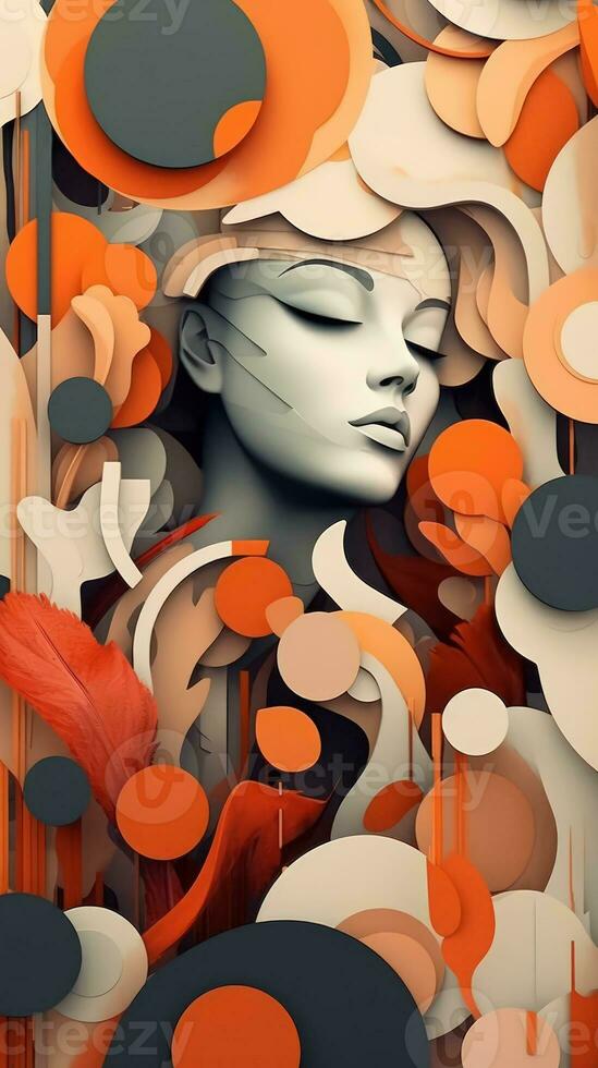 Abstract Artwork with Layered Elements and Harmonious Color Palette AI Generated photo