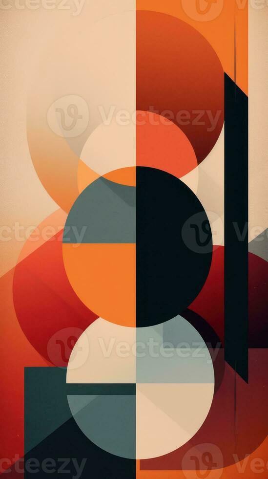 Vibrant Organic and Geometric Abstract Artwork Generative AI photo