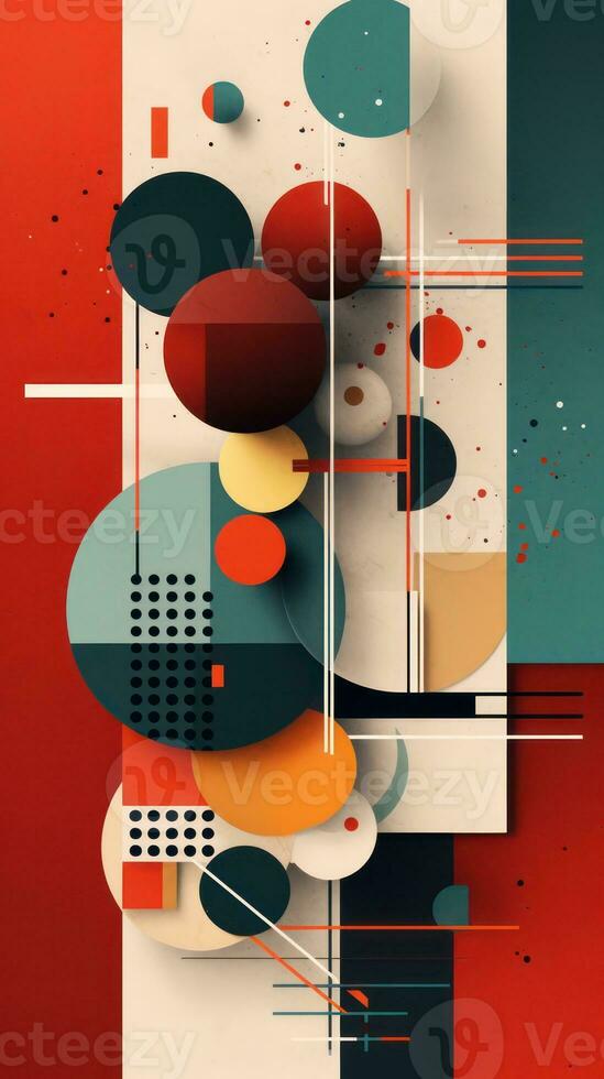 Vibrant Organic and Geometric Abstract Artwork Generative AI photo