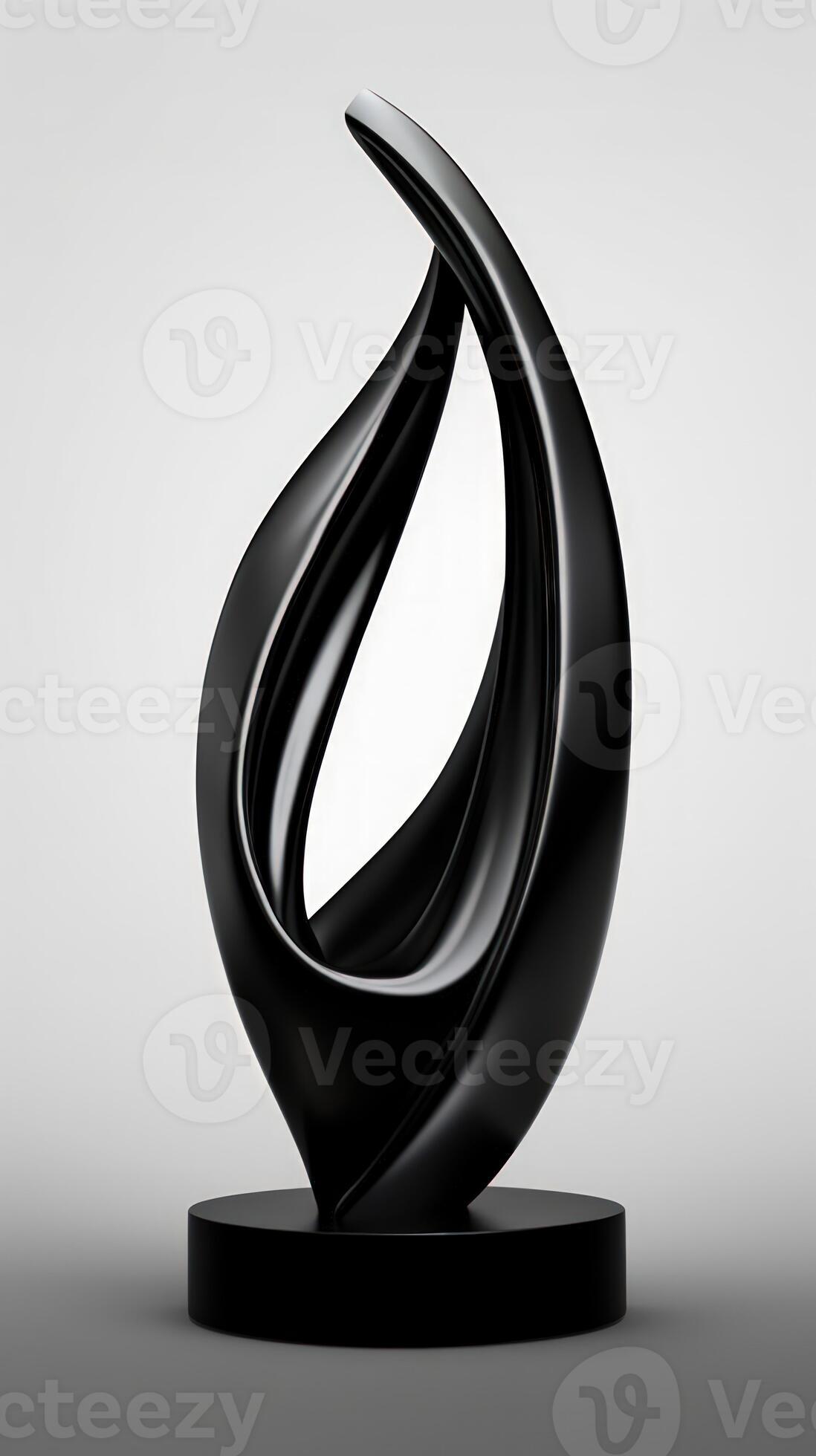 Modern Abstract Sculpture with Sleek Lines and Metallic Hues AI