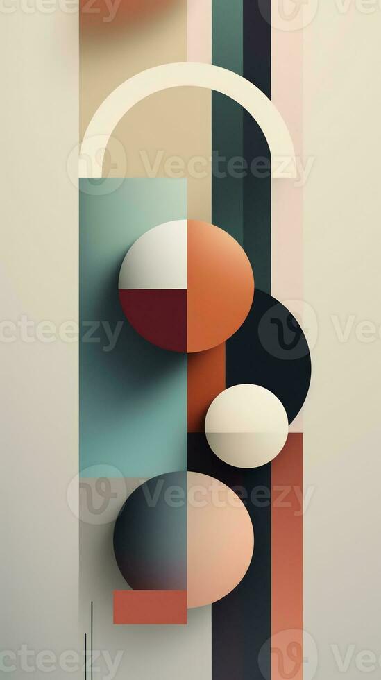 Minimalist Abstract Artwork with Clean Lines and Limited Color Palette AI Generated photo