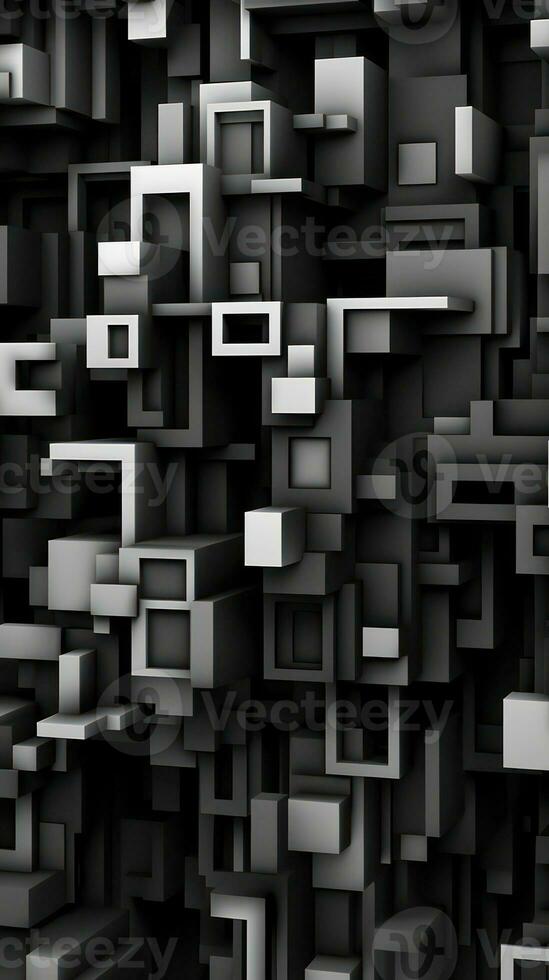 Sharp Lines and Monochromatic Urban Architecture Abstraction Generative AI photo