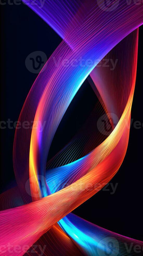 Mesmerizing Abstract Design with Intersecting Curves and Vibrant Colors Generative AI photo