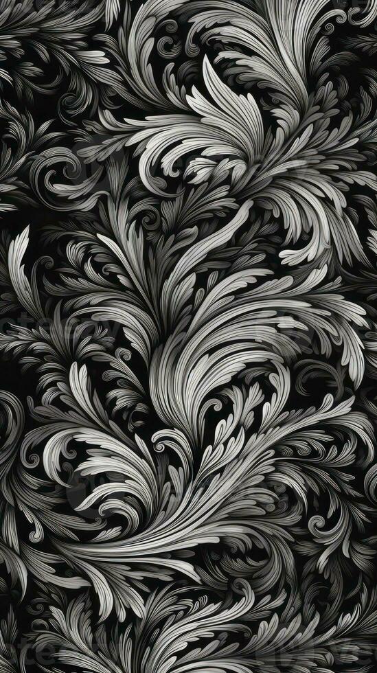 Intricate Monochromatic Abstract Artwork Generative AI photo