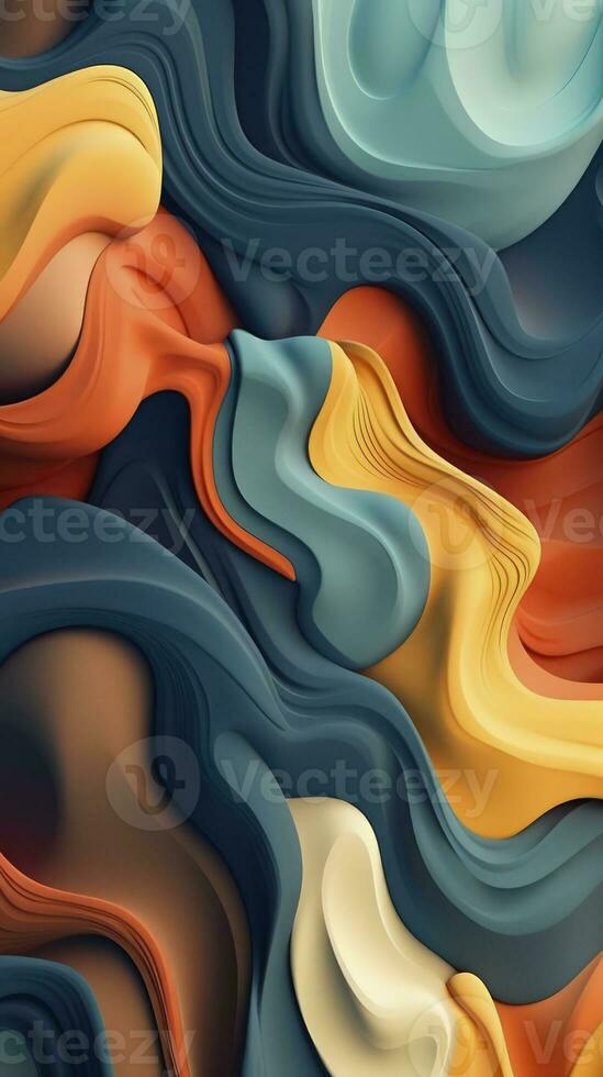 Experiment with Fluid Shapes and Organic Forms in a Modern Abstract Composition AI Generated photo