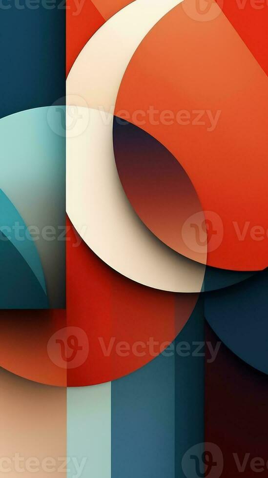 Exploring the Beauty of Asymmetry in an Abstract Artwork with Bold Geometric Forms AI Generated photo