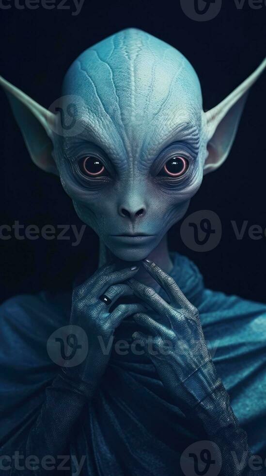 Extraordinary Portrait of Unknown Adorable Alien Species AI Generated photo
