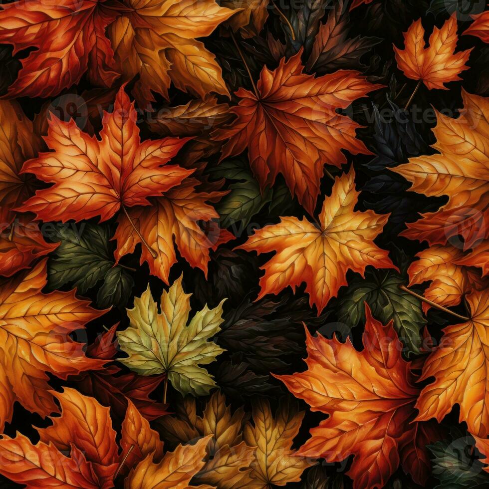 Fall Designer Textile HighQuality Flat Seamless Pattern AI Generated photo