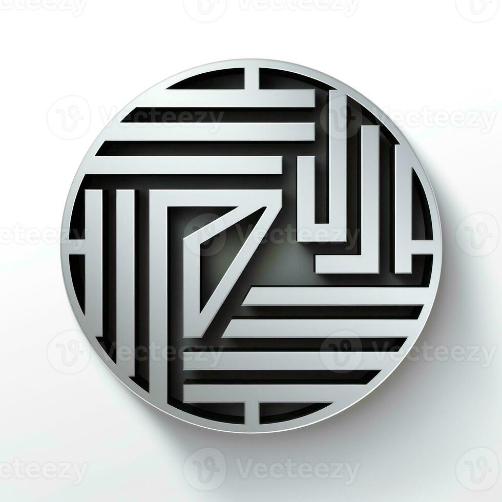 Abstract 3D Logo on Next Level Zig Zag AI Generated photo