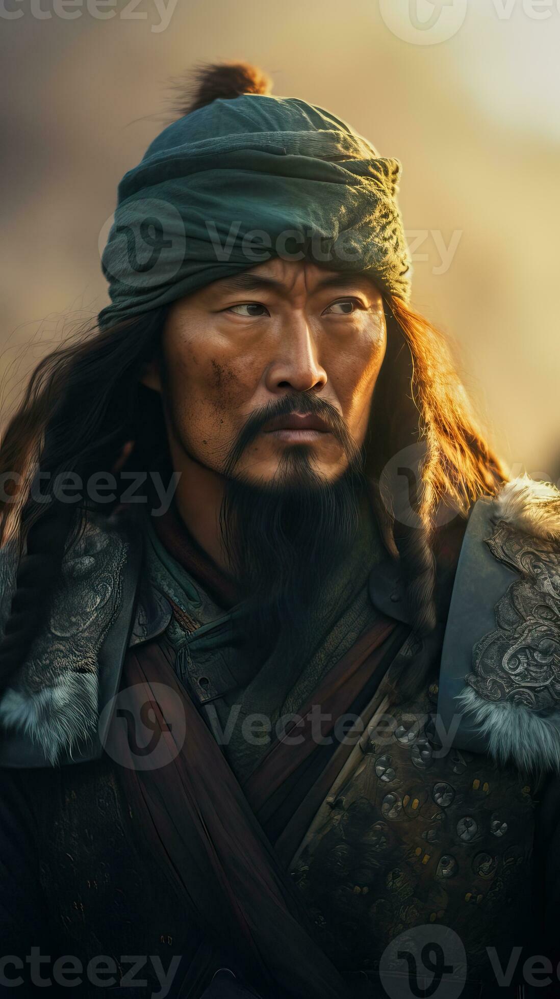 Genghis Khan A Captivating Portrait with Soft Lighting and High