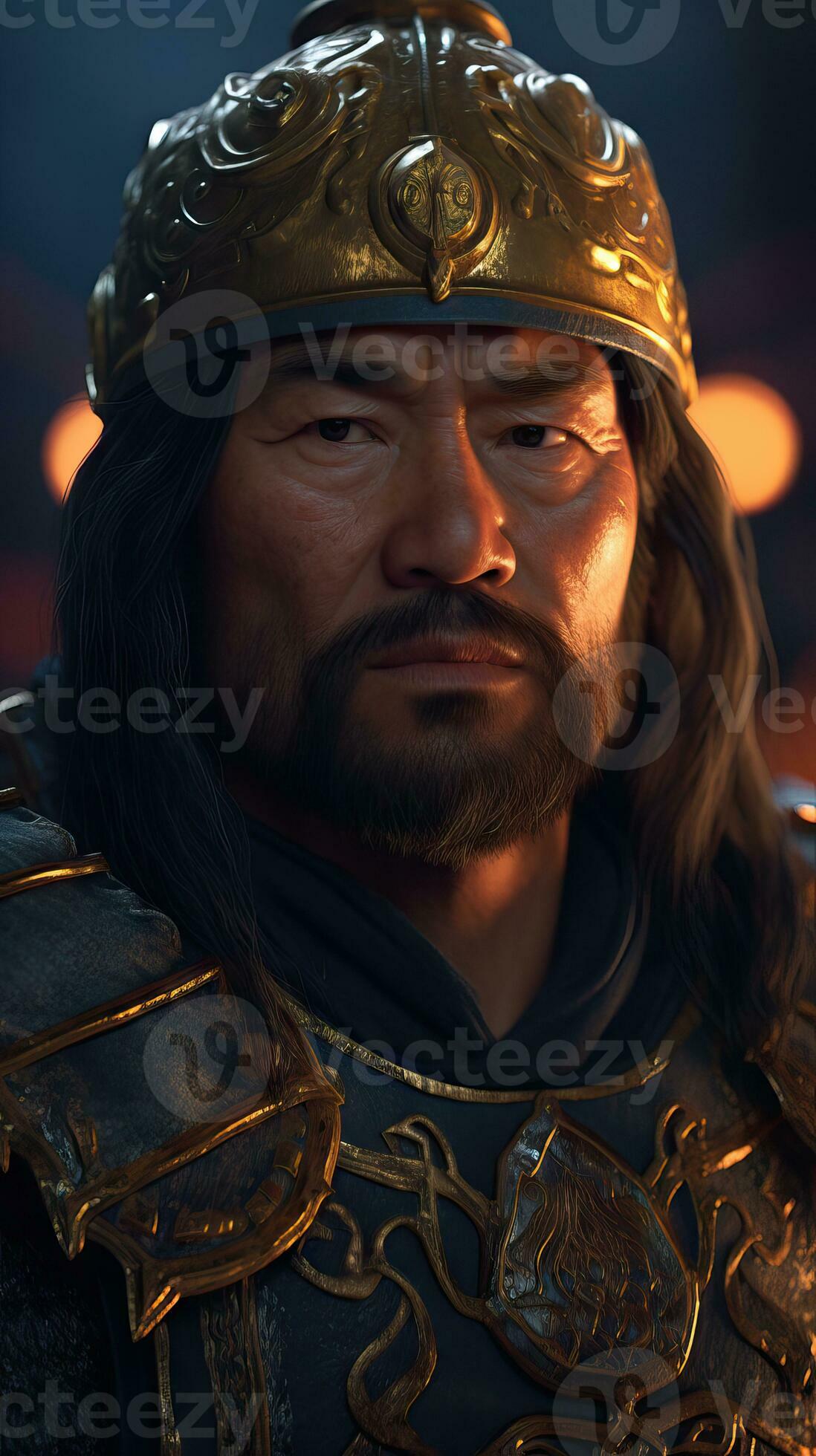 Genghis Khan A Captivating Portrait with Soft Lighting and High