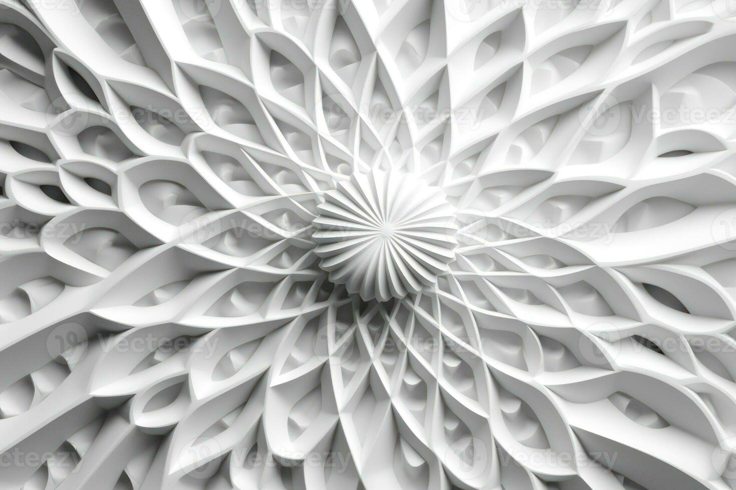 Intricate Geometric Texture in Solid White Color photo