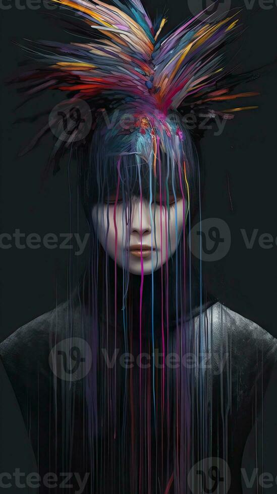 Abstract Glitch Art Background with Vibrant Colors AI Generated photo