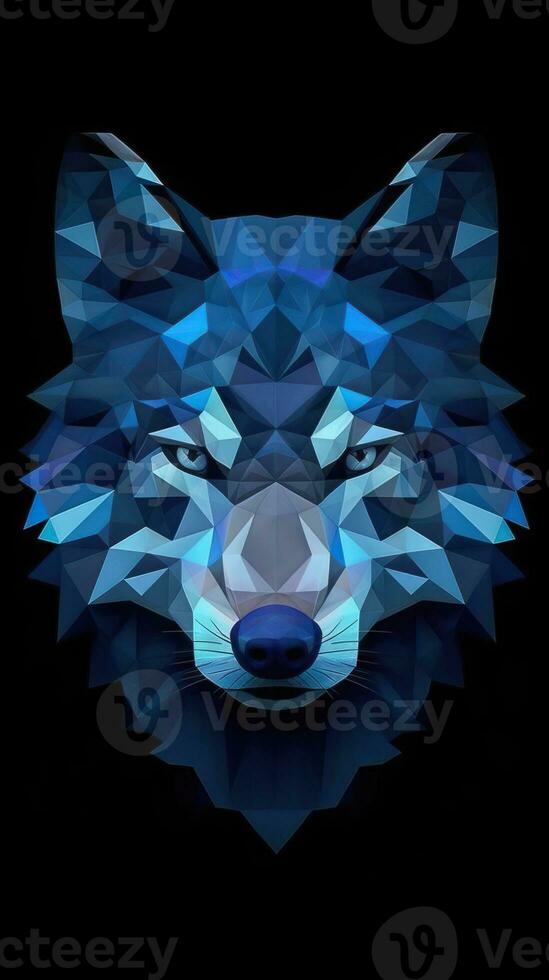 Origami Geometric Shapes on Dark Background Generative AI photo