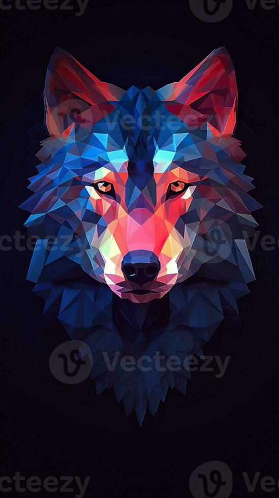 Origami Geometric Shapes on Dark Background Generative AI photo