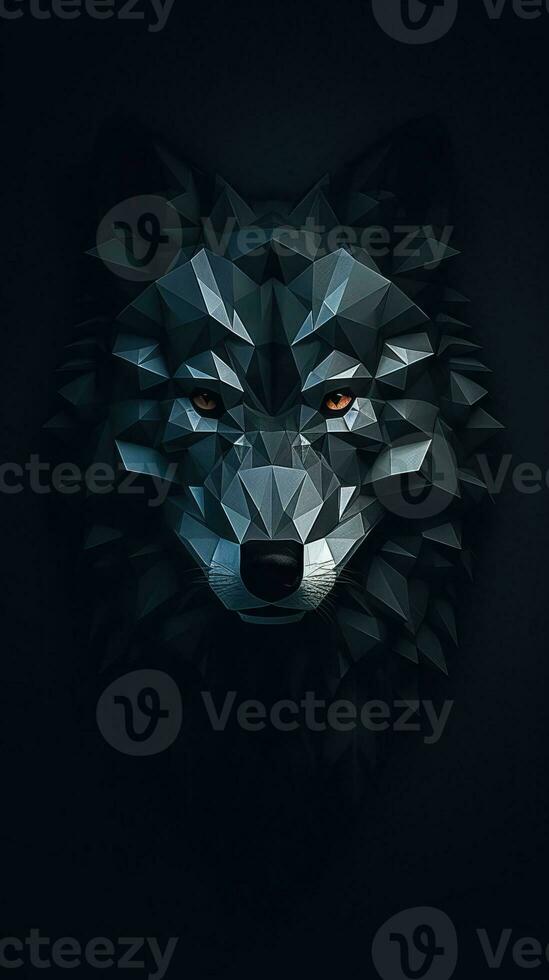 Geometric Origami on Dark Background Generative AI photo