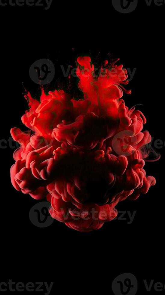Intriguing Patterns and Mysterious Image on Red Background AI Generated photo