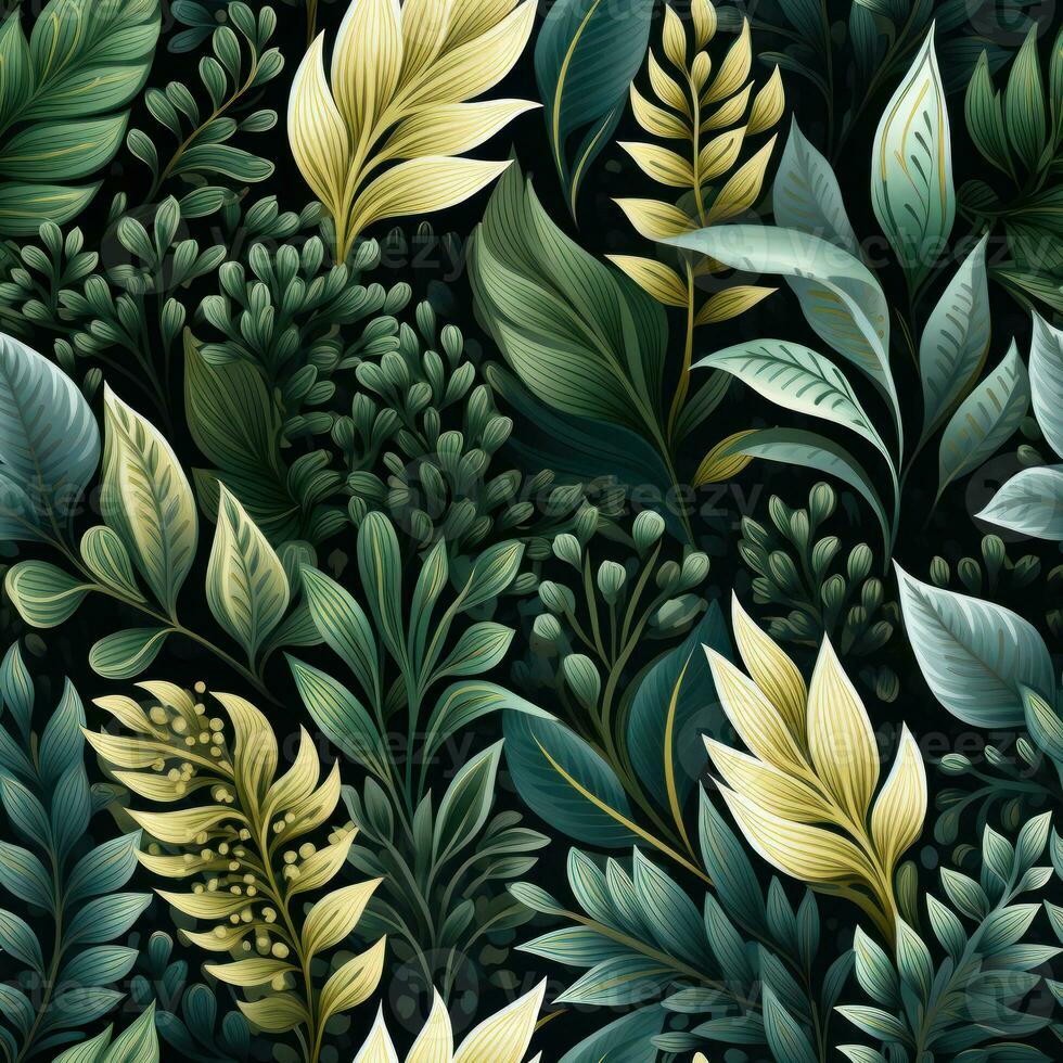 Intricate Botanical Pattern Inspired by Ferns and Foliage AI Generated photo