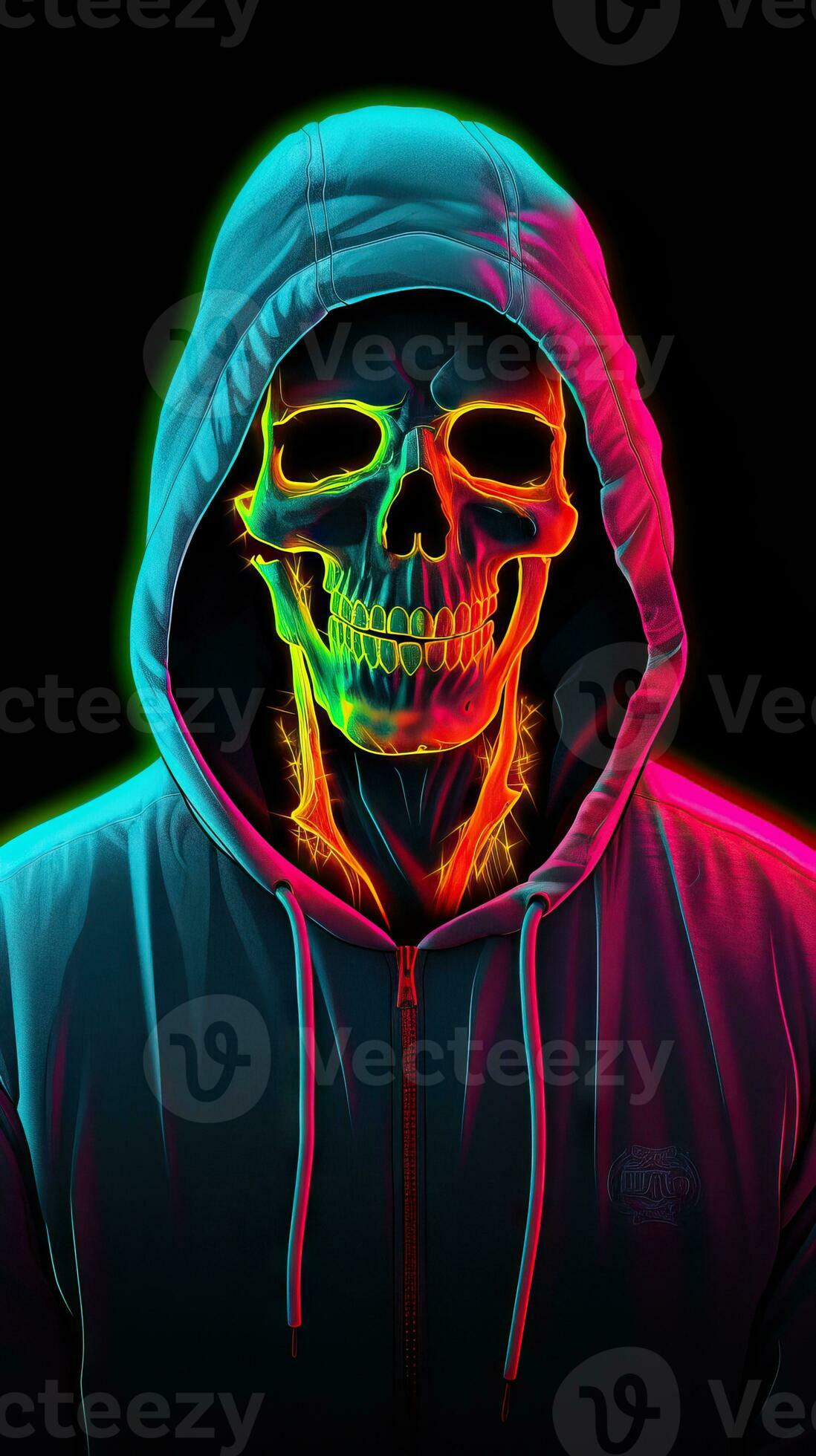 Neon skeleton hoodie sale