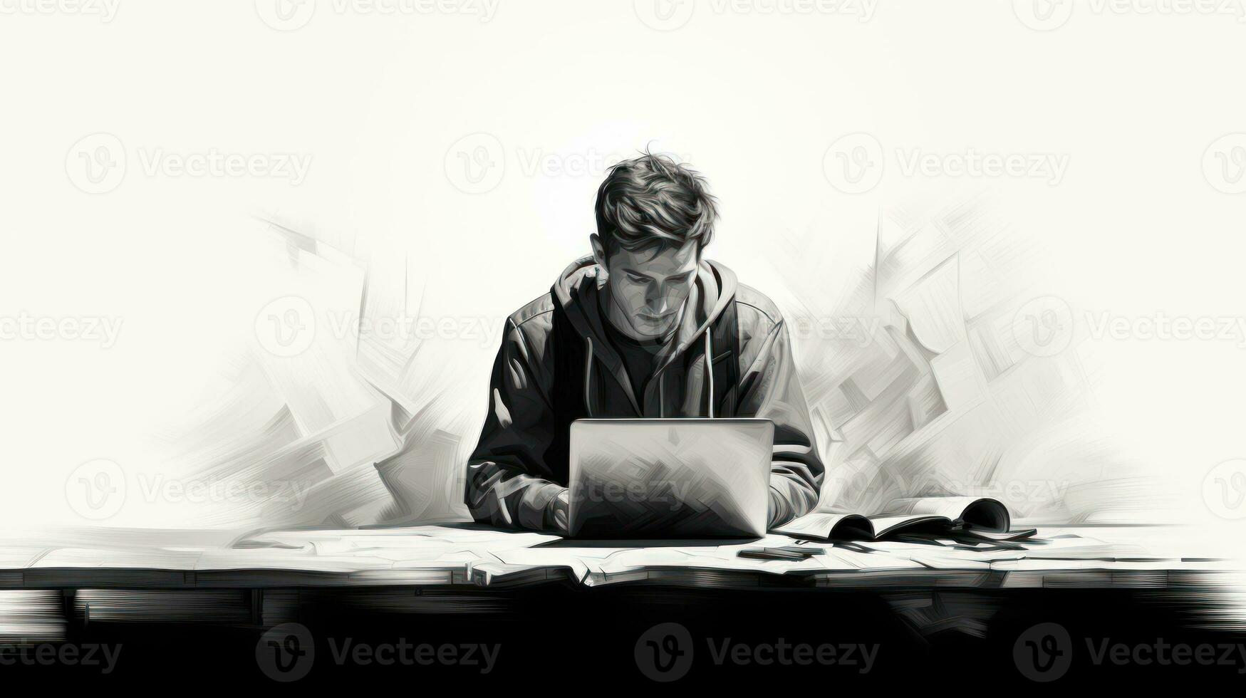 Student Turning in a Late Homework Assignment AI Generated photo
