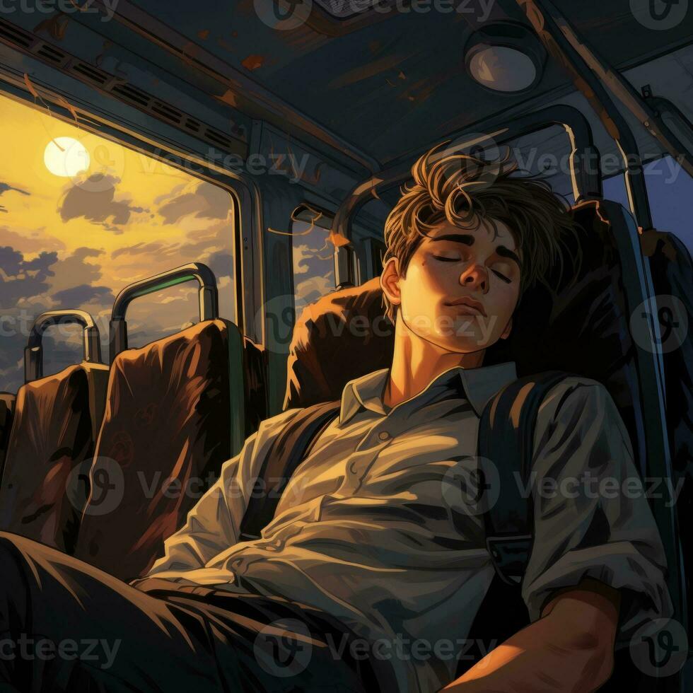 Student Falling Asleep in School AI Generated photo