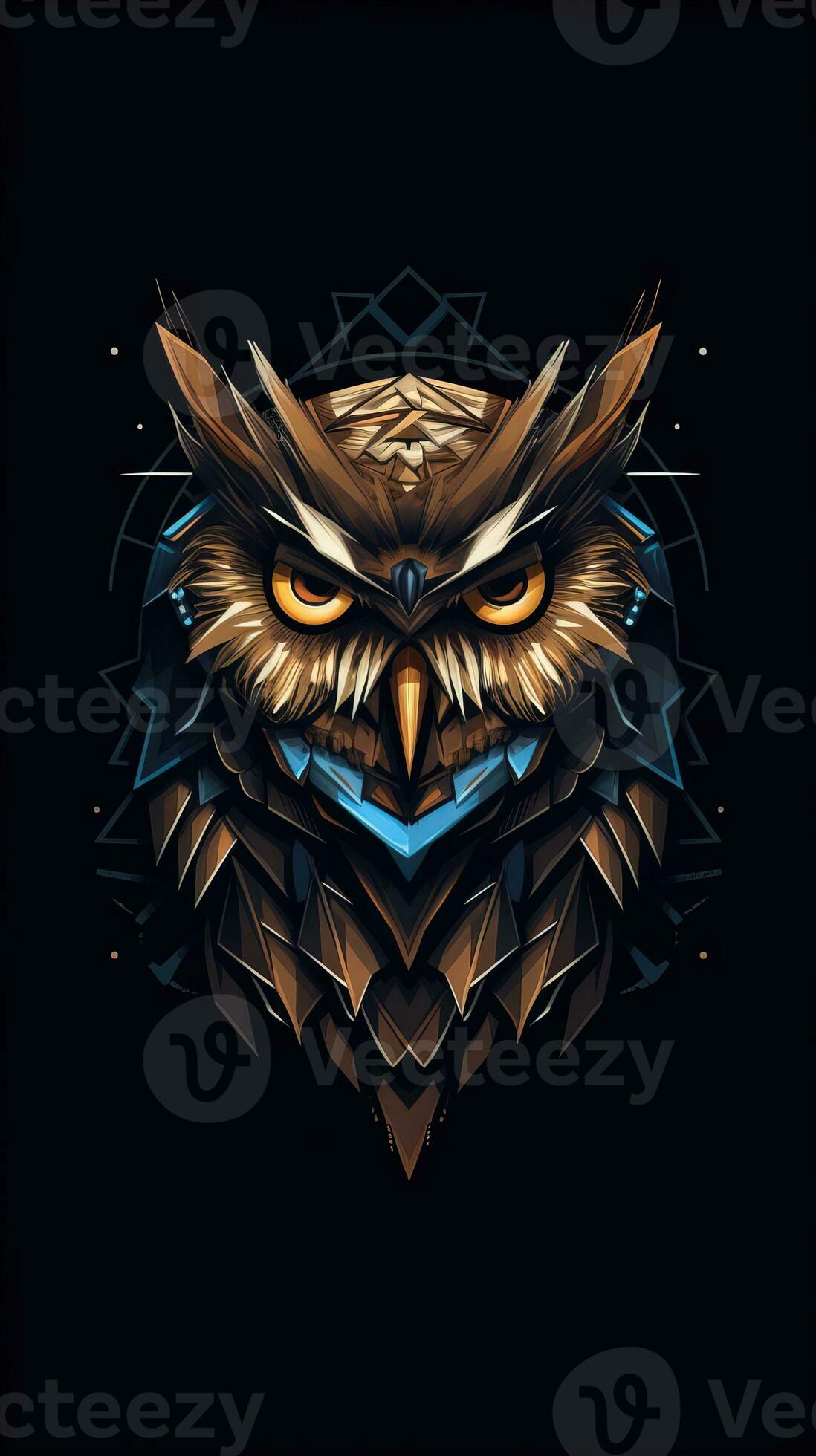 Minimalist Owl on Dark Background Generative AI 29985957 Stock Photo at