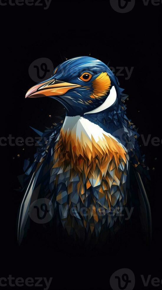 Bokeh Penguin on Dark Background Generative AI photo