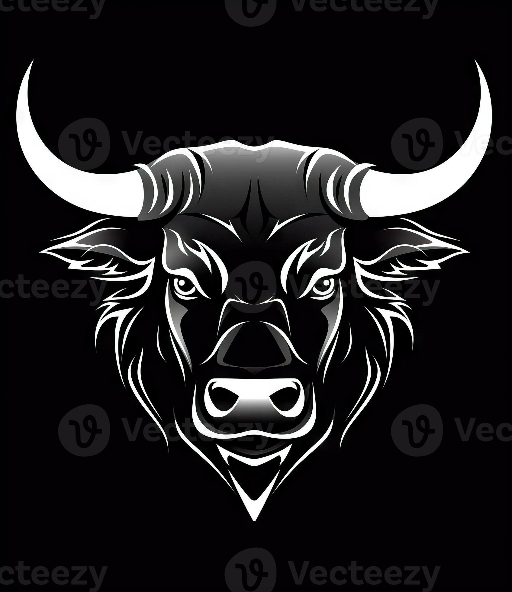 Black and White Bull Logo for Brand Names AI Generated 29986276 Stock