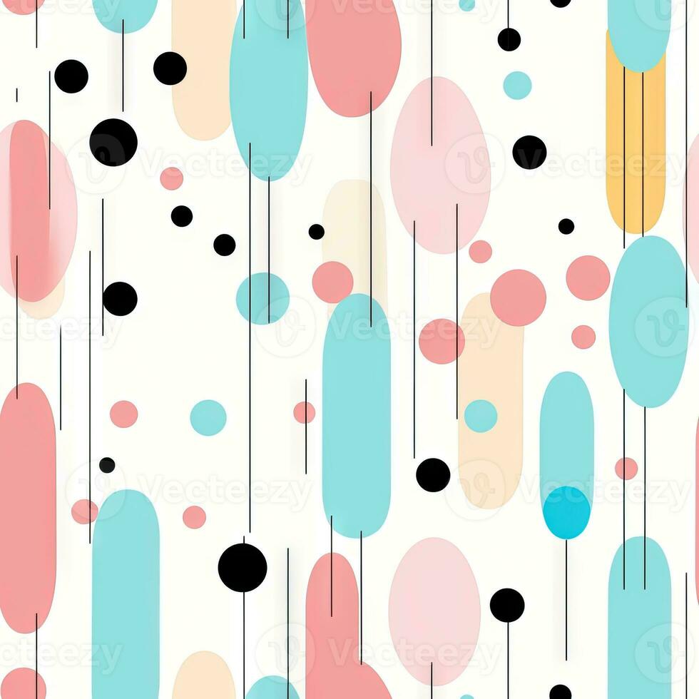 Barbiecore Stripes and Polka Dots Textile Pattern AI Generated photo