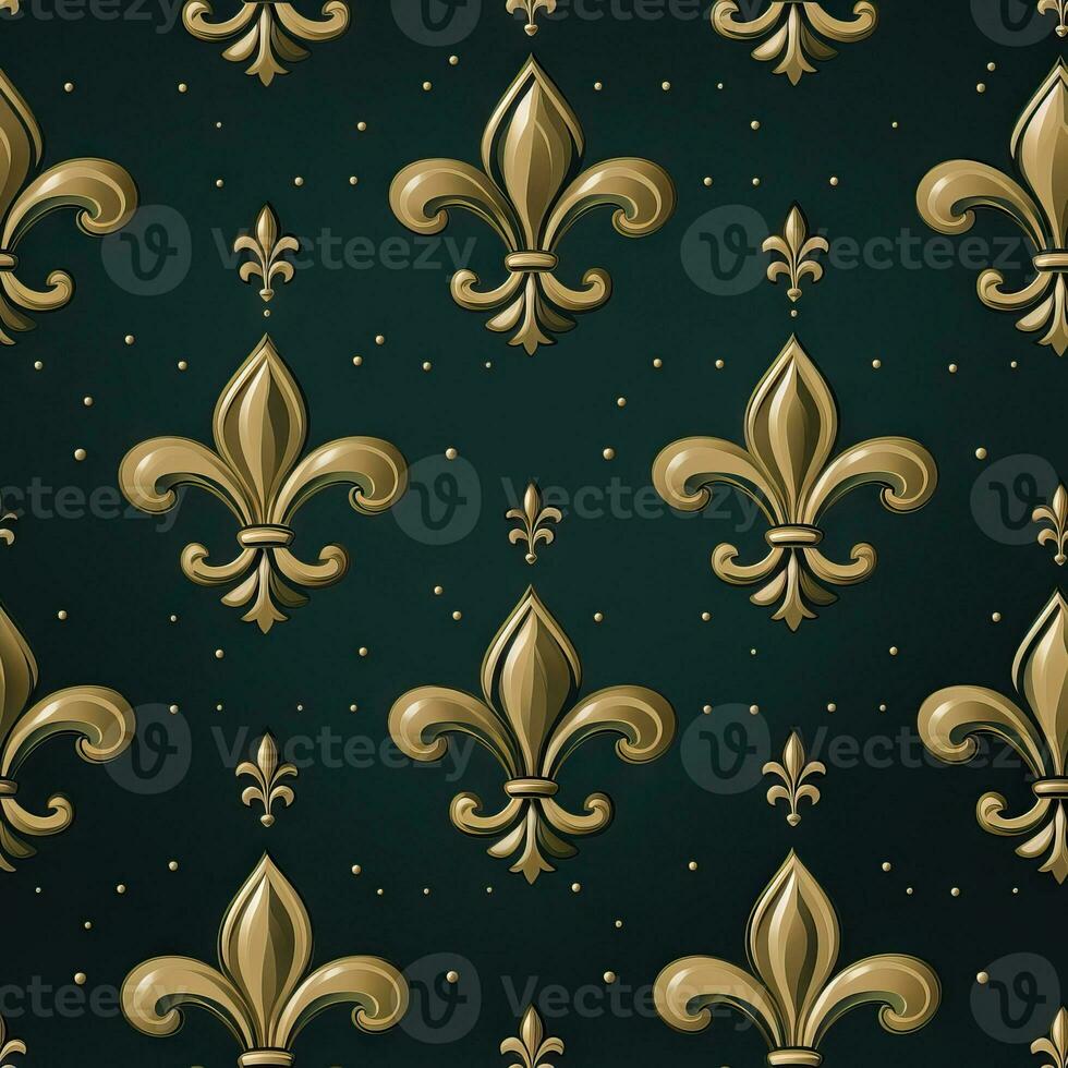 Seamless Fleur De Lis Textile Pattern AI Generated photo