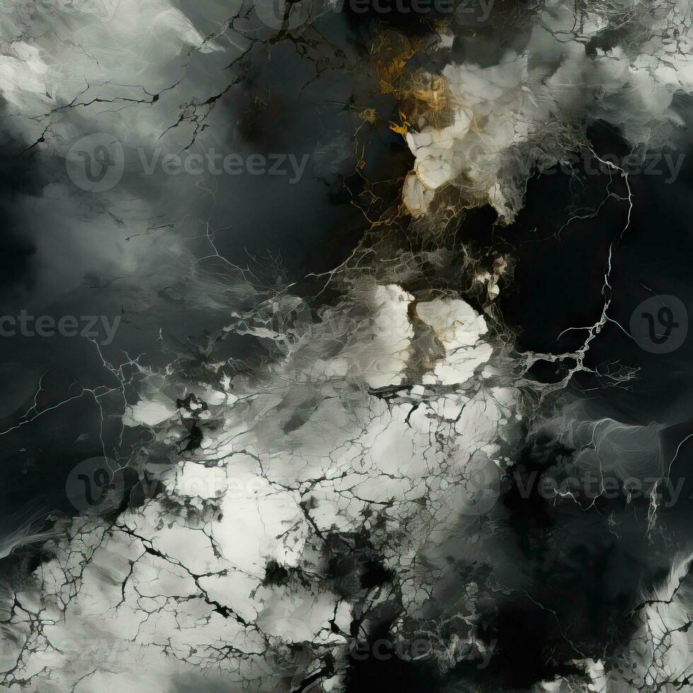Grungy Marble Seamless Pattern with Black and White Texture AI Generated photo