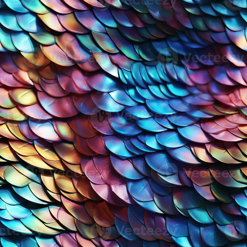 Holographic Snake Scales Seamless Pattern AI Generated photo