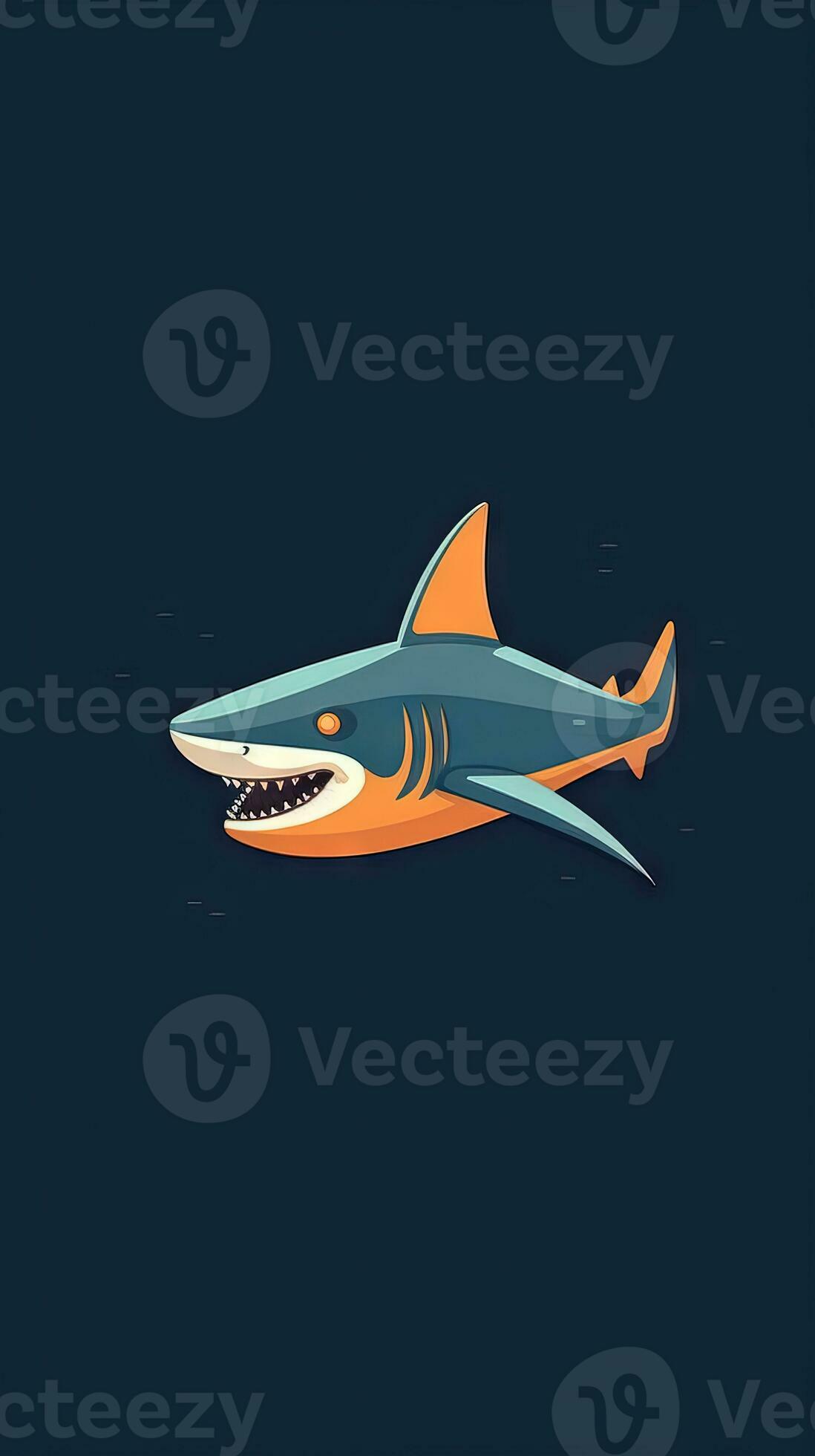 Minimalist Shark on Dark Background Generative AI 29986699 Stock Photo