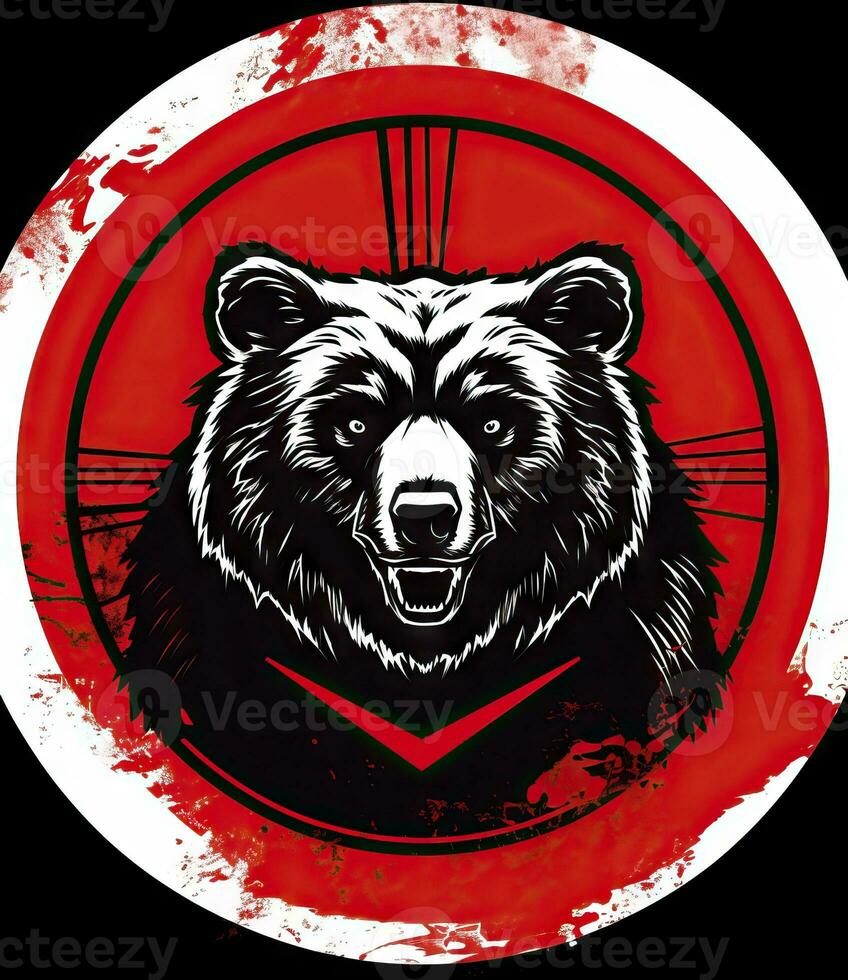 Symbol of a Bear in the Style of RTX On StencilBased Rubens Soviet Fawncore AI Generated photo