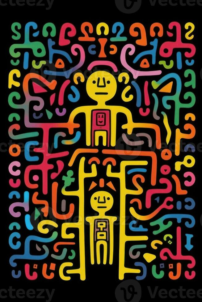 Neptunian Doodles A Minimalist AwardWinning Image in the Style of Keith Haring AI Generated photo