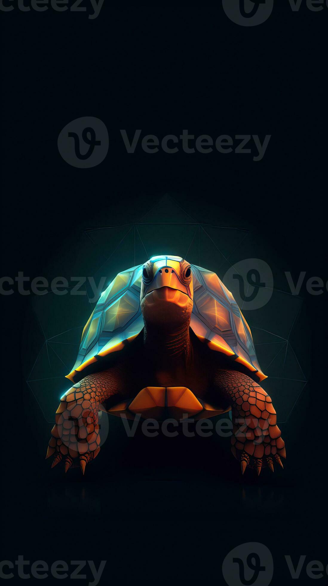 Minimalist Turtle on Dark Background AI Generated 29987280 Stock Photo