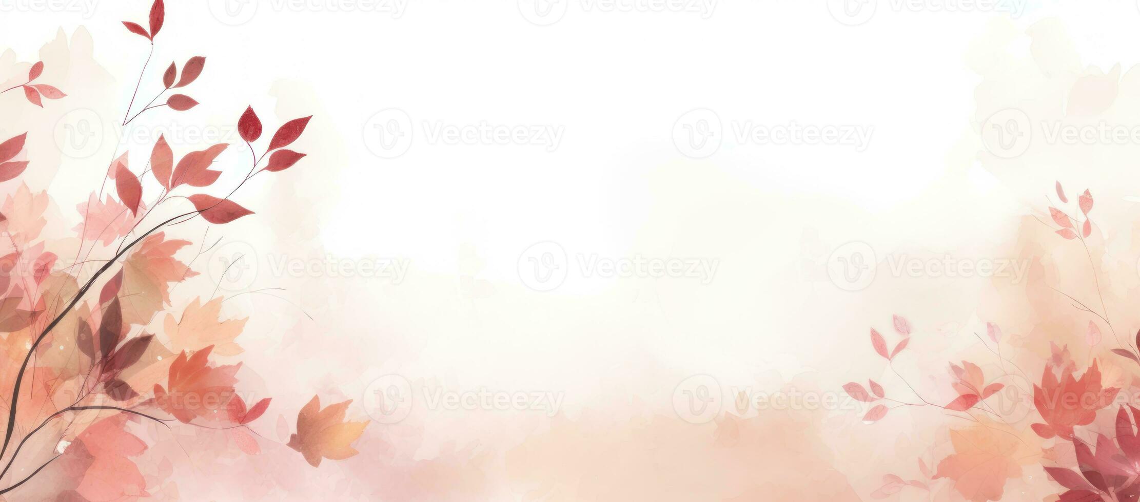 Autumn Leaves Watercolor Background AI Generated photo