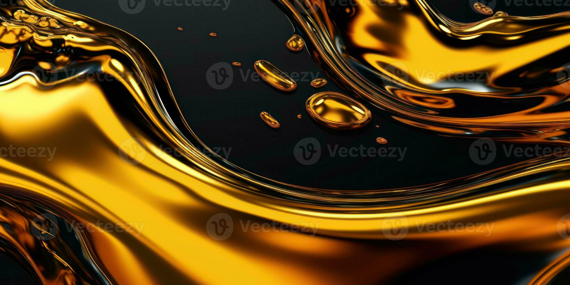 Golden Liquid Abstract Art in Dark Gray Bucket Generative AI photo