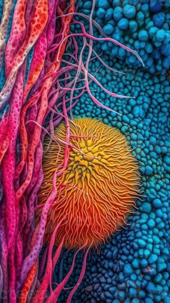 Inside a Cell A Vivid View of the Golgi Apparatus Generative AI photo