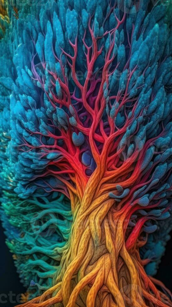 Inside a Cell A Vivid View of the Golgi Apparatus Generative AI photo