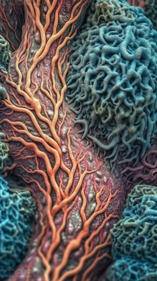 Inside a Cell A Vivid View of the Golgi Apparatus Generative AI photo