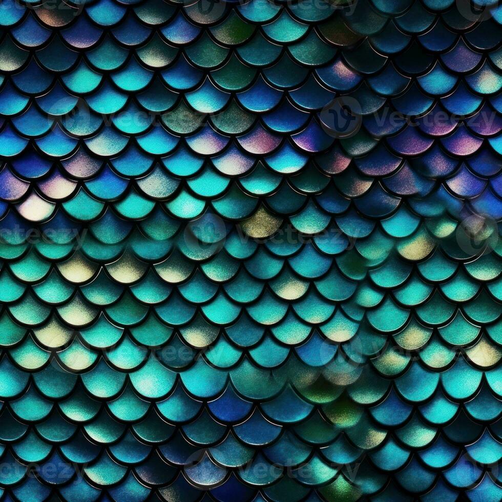 Glistening Fish Scales in Geometric Pattern Generative AI photo