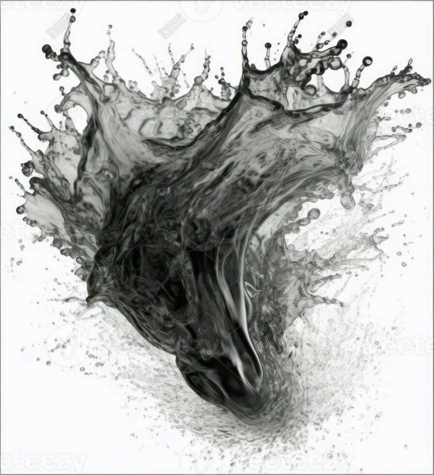 Splashing Water on Transparent Background in the Style of Nacho Carbonells Nave Drawings Generative AI photo