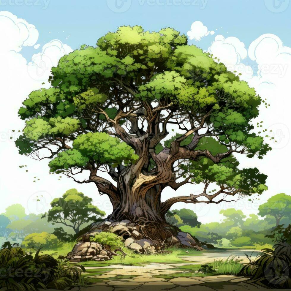 Disney Style Clipart on White Background AI Generated photo