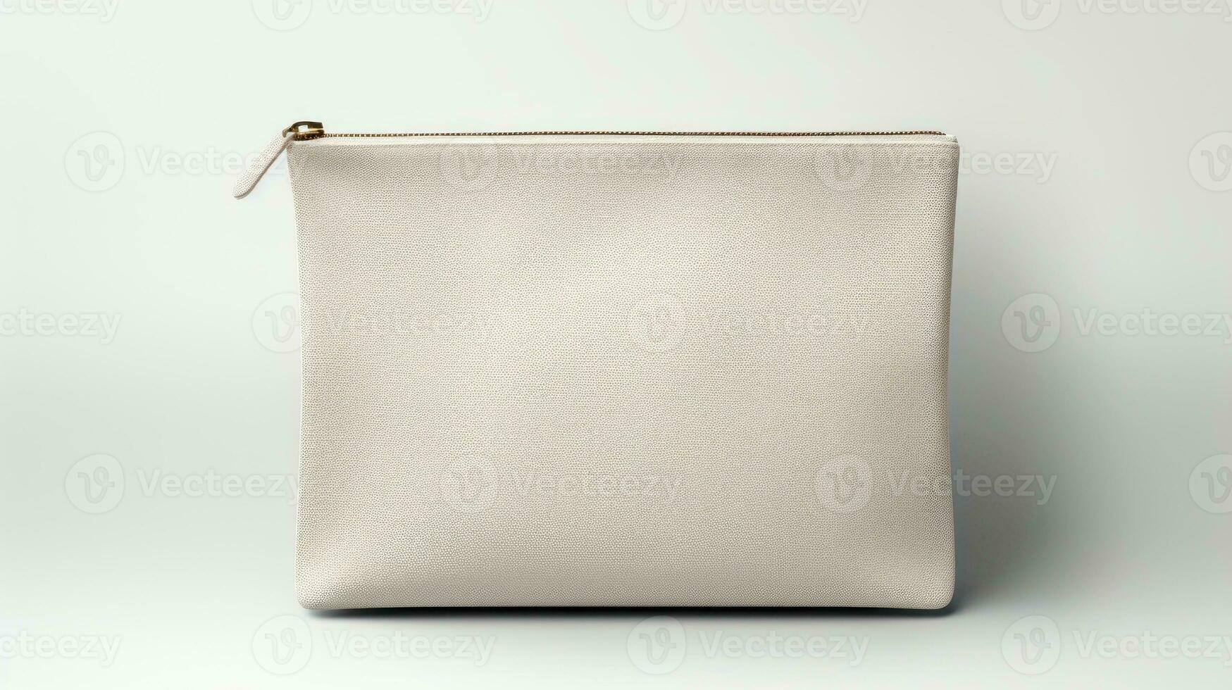 Blank Canvas Pouch for Cosmetics MockUp Isolated AI Generated photo