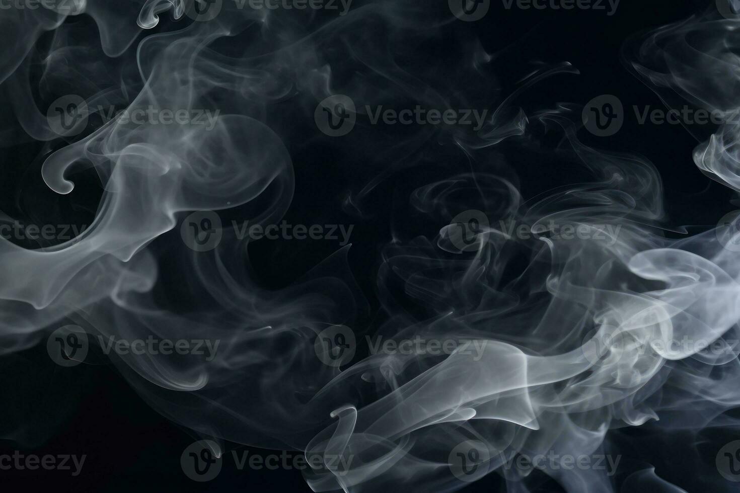 HyperRealistic Smoke on Black Background AI Generated photo