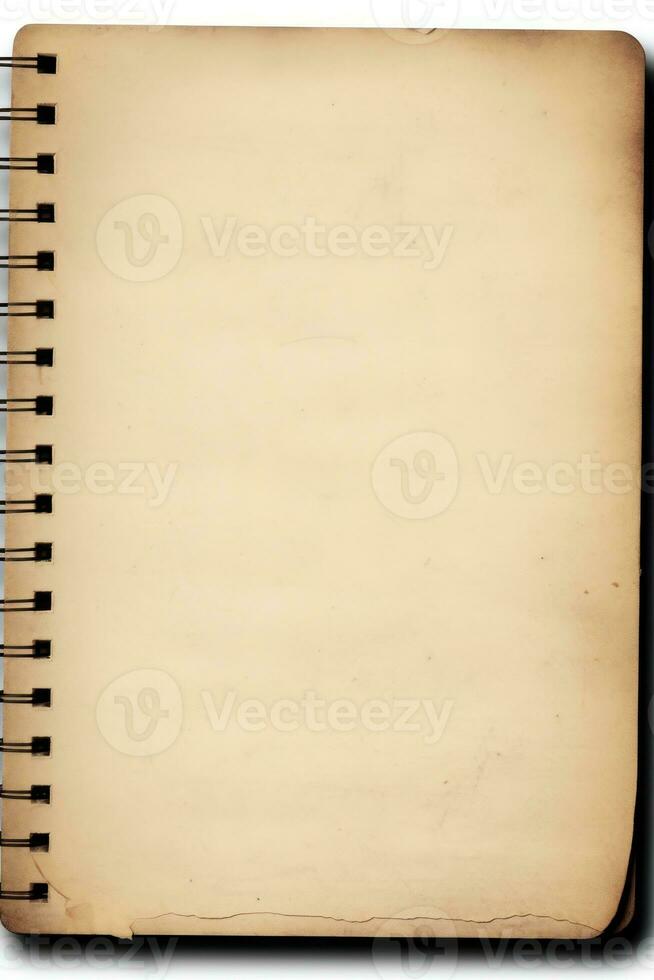 Simple Blank Notebook on White Background AI Generated photo