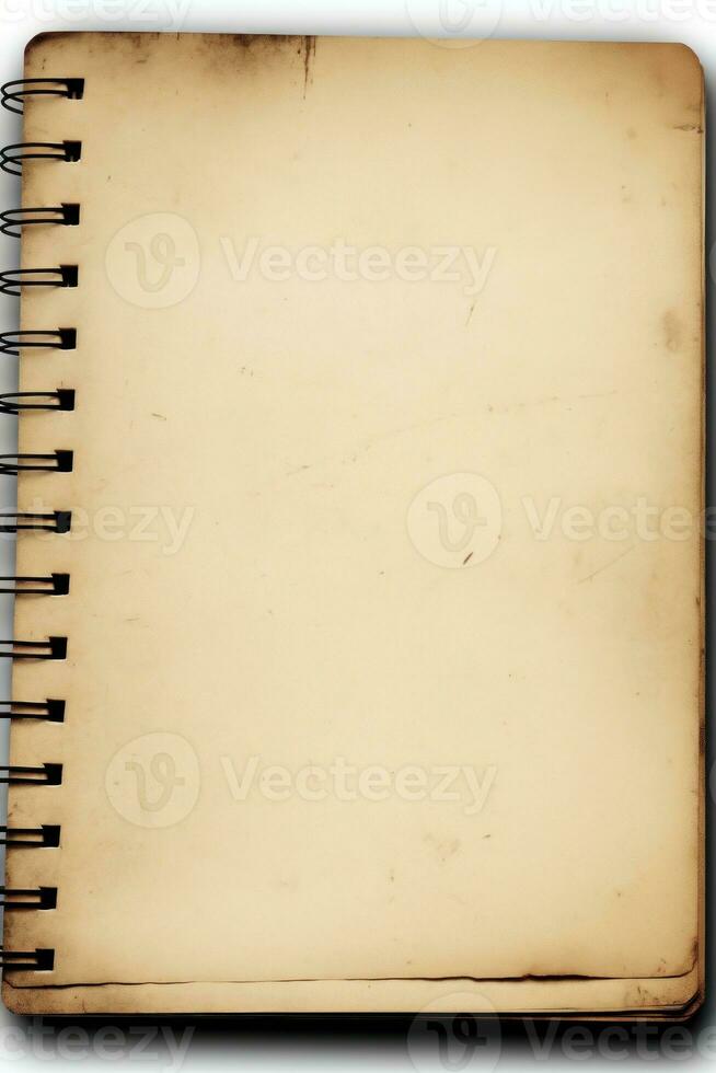 Simple Blank Notebook on White Background AI Generated photo