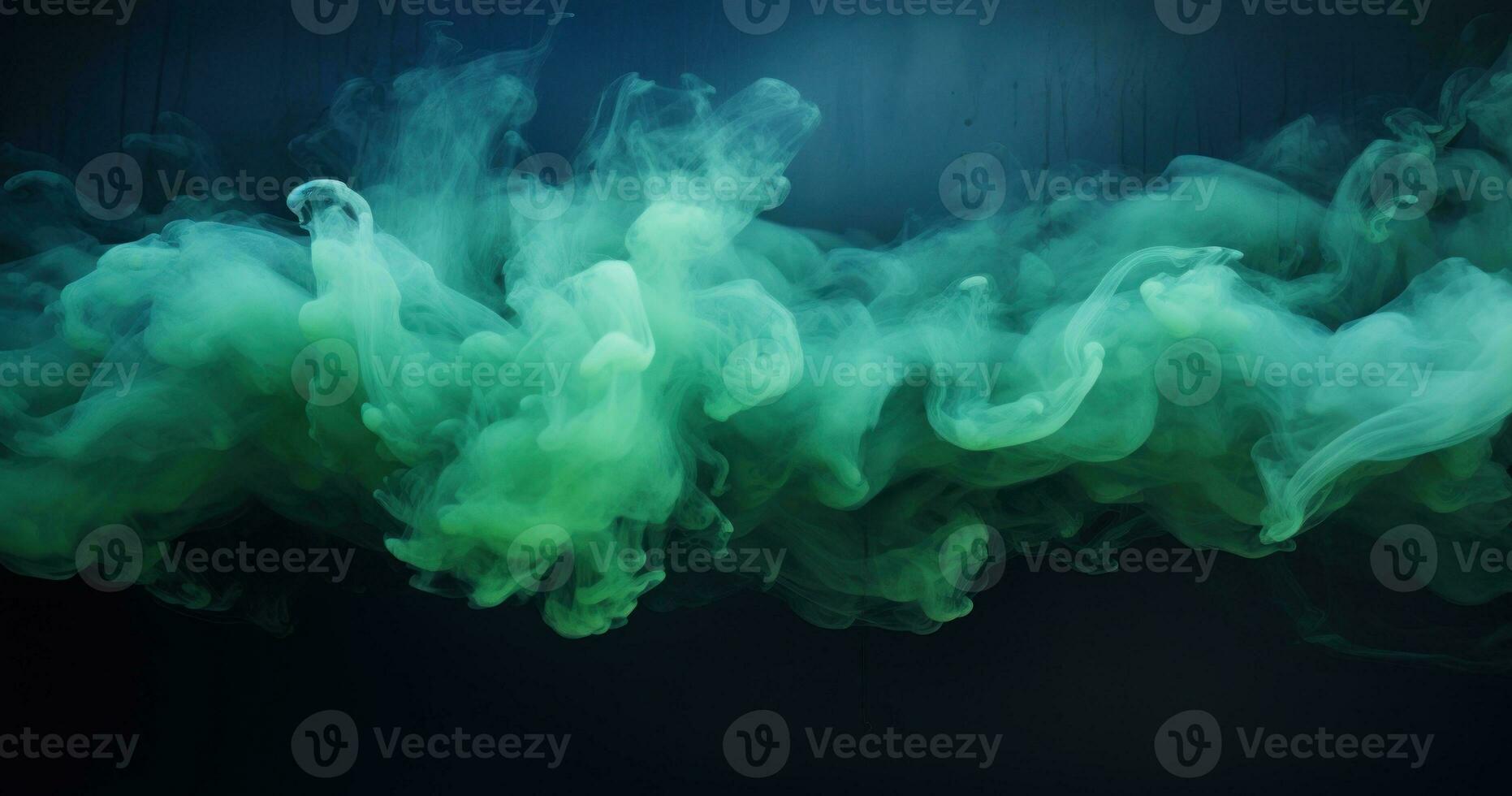 Abstract Green and Blue Smoke Cloud Background AI Generated photo